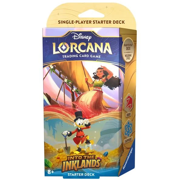 Disney Lorcana Trading Card Game: Into The Inklands Starter Deck - Ruby & Sapphire(Disney Lorcana Trading Card Game Starter Deck Ruby Sapphire) 1 Disney Lorcana Trading Card Game: Into The Inklands Starter Deck - Ruby & Sapphire(Disney Lorcana Trading Card Game Starter Deck Ruby Sapphire)