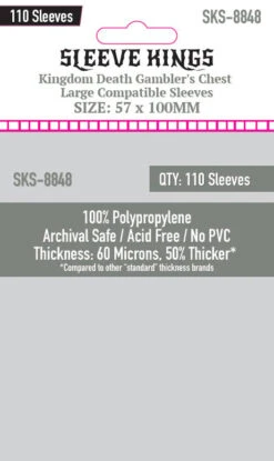 Sleeve Kings: Kingdom Death Gambler's Chest Large Sleeves (57 Mm X 100mm X 110)(Sleeve Kings Kingdom Death Gamblers Chest Large Sleeves 57 Mm X 100mm X 110)