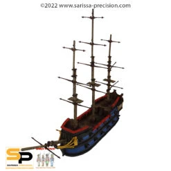 English Timber Framed (28mm) - Ship Of The Line With 24 Cannon Style 1 (V001)(English Timber Framed 28mm Ship Of The Line With 24 Cannon Style 1 V001)